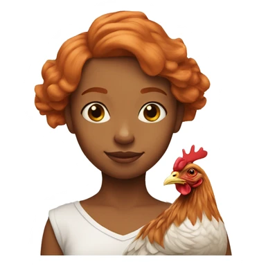Ginger girl with a brahma hen sticker