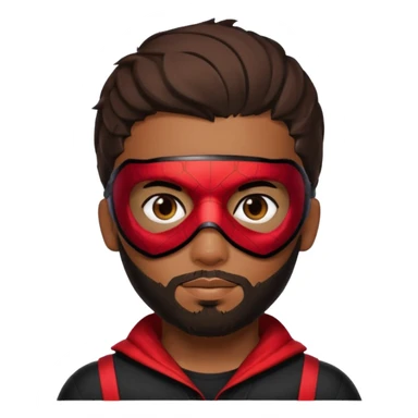Miles Morales with beard, eye mask, low fade hair cut sticker