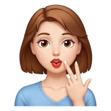 Brown haired white girl blowing kisses sticker