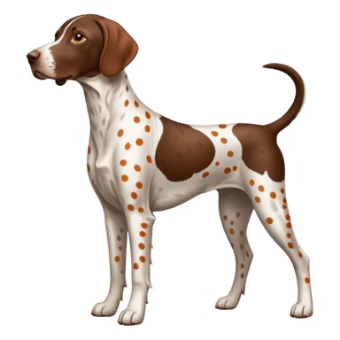 white and orange spotted german short haired pointer sticker