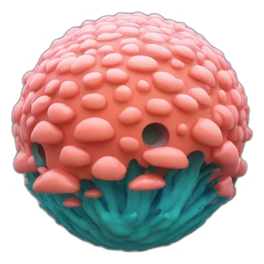 3d sphere with a cartoon Tropical coral skin texture sticker