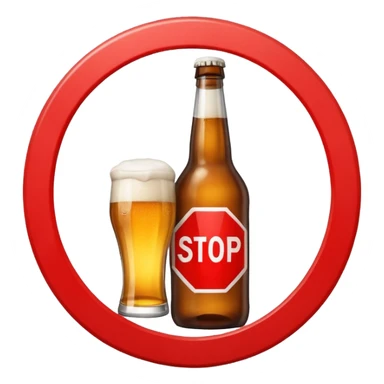 stop sign with beer or alcohol bottle behind it sticker
