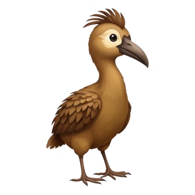 New Zeland kiwi bird on two feet with a long beak and round shape sticker