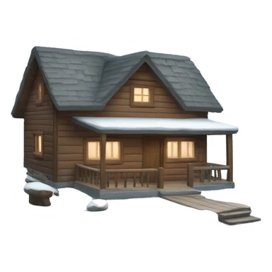 winter cabin sticker