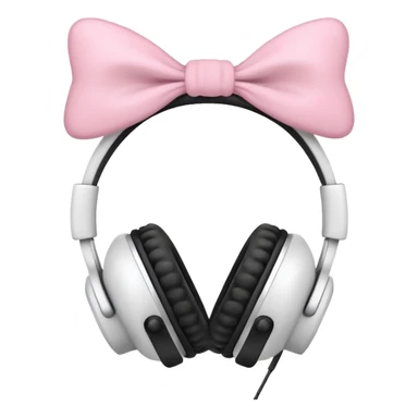 white headphones with pink bows sticker