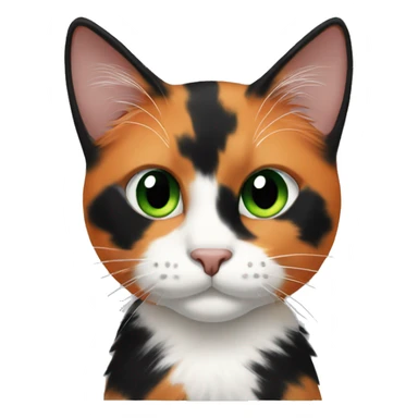 Calico cat with green eyes and orange and black fur sticker