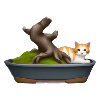 miniature bonsaï tree cherry blossoms cat sticker
