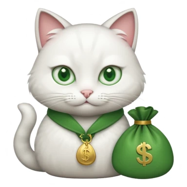 A business cat with a money bag, looking sneaky sticker