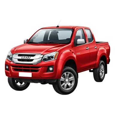 red isuzu d-max pickup truck driving  sticker