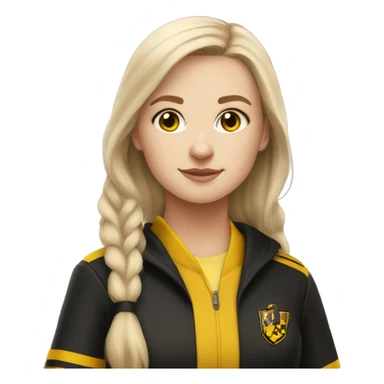 white girl wearing hufflepuff quidditch uniform sticker