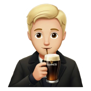 Blonde guy drinking a Guinness in a pub sticker