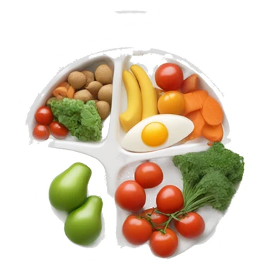White Plate with sides of balanced healthy food  sticker