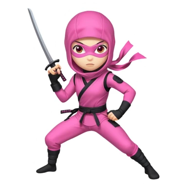 Pink female ninja sticker