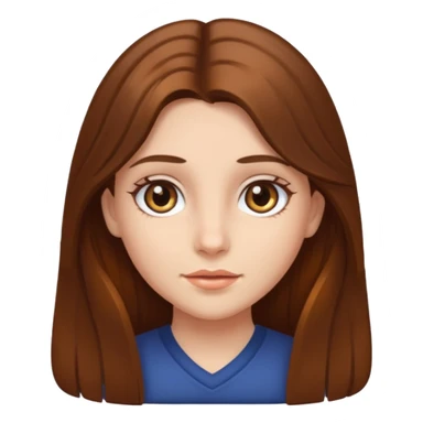 This girl with long brown hair and hazel eyes ￼ sticker
