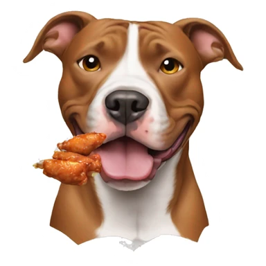 Pitbull eating chicken wings sticker