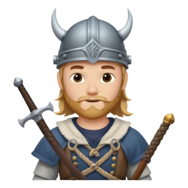 Young viking sailor on ship deck sticker