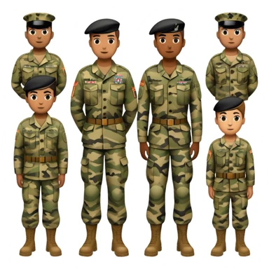 photorealistic American soldiers in full height sticker