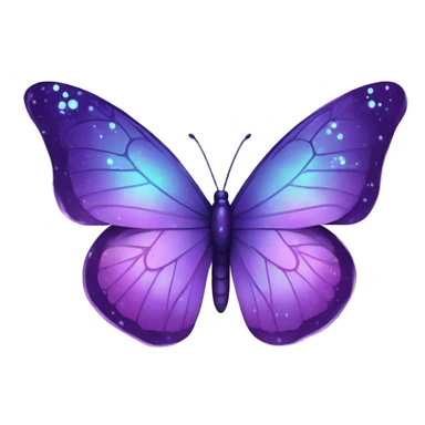 sparkly starry glowing Pastel purple-gradient nebula galaxy butterfly sticker
