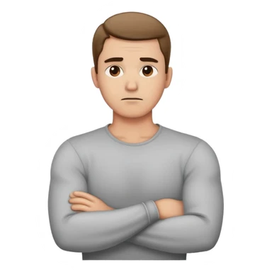 Mad Man crossed arms holding neck  sticker