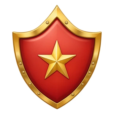 Crimson red shield with star sticker