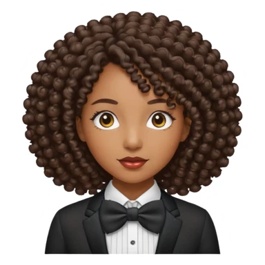 Curly-haired black woman wearing bow ties sticker