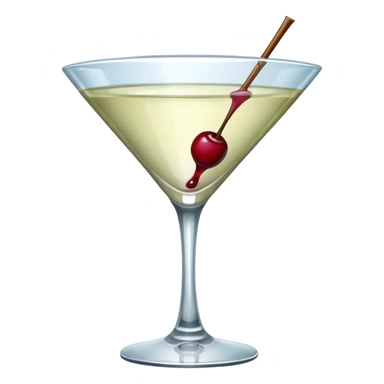 martini glass with burgundy cherry decoration sticker