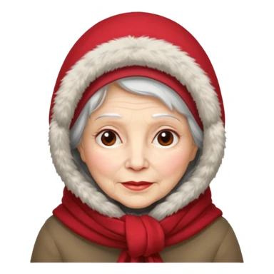old woman in winter outfit sticker