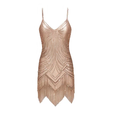 Rose gold sparkly flapper style dress with thin straps sticker