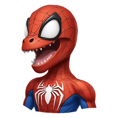 Trex in a Spider-Man suit sticker