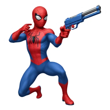 Spiderman with gun sticker