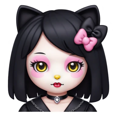 goth kawaii hello kitty lady sticker