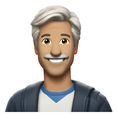 Ted Lasso dark hair with smile sticker