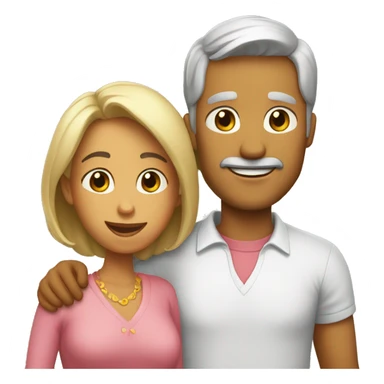 papa y mama tono claro sticker