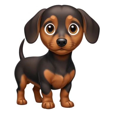 Mini black and brown Daschund sticker