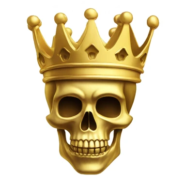Golden Skull Coin wih crown sticker