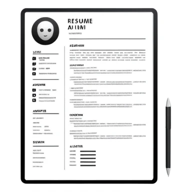 resume sheet with AI letters sticker