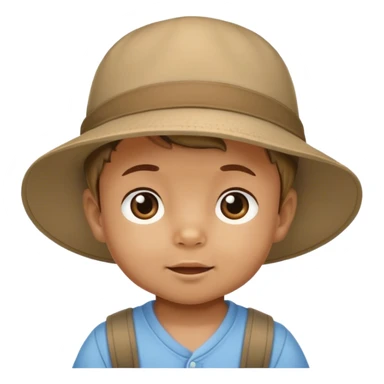 baby boy in outdoor hat sticker