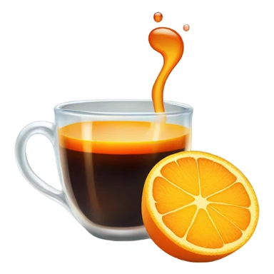 one coffee with orange juice in a glass cup sticker