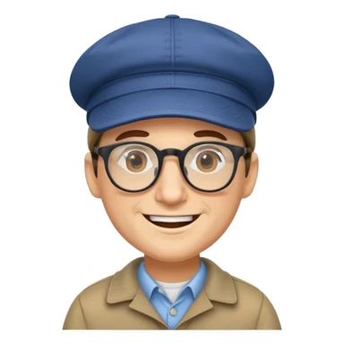 SEÑOR BLANCO CON GAFAS Y GORRA SONRIENDO sticker