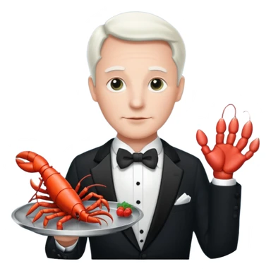 Alfred the butler from batman with lobster claws sticker