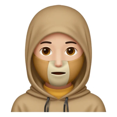 Emoji de persona tapada la cara y sin boca sticker