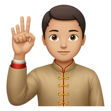 Traditional Chinese greeting gesture: right fist in left palm sticker
