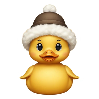 cute baby yellow duck with small hat sticker