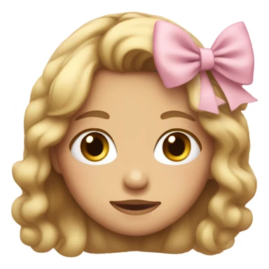 Shy girl with light pink bow on head  sticker