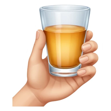 a hand holding a tiny shot glass sticker