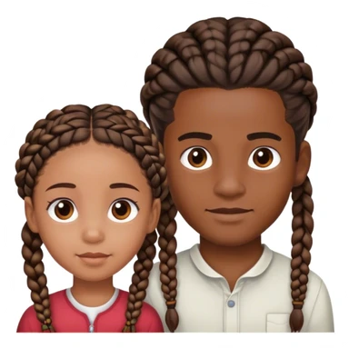 Black brother and sister with braids sticker