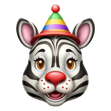 Zebre fou avec un chapeau de clown sticker
