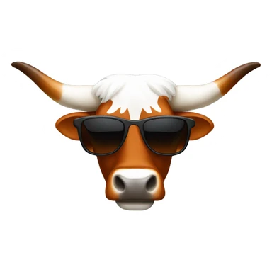 Texas Longhorn with sunglasses  sticker