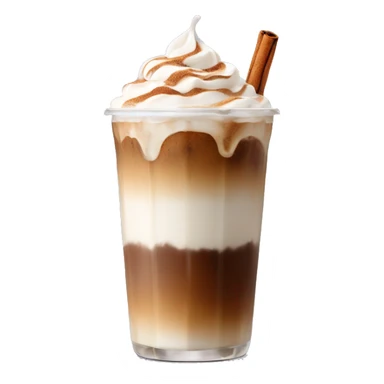 Iced coffee with cinnamon on whipped cream sticker