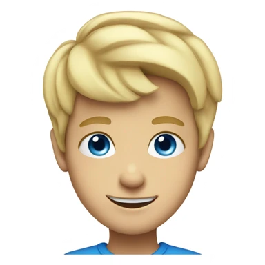 smiling blonde boy with blue eyes  portrait sticker